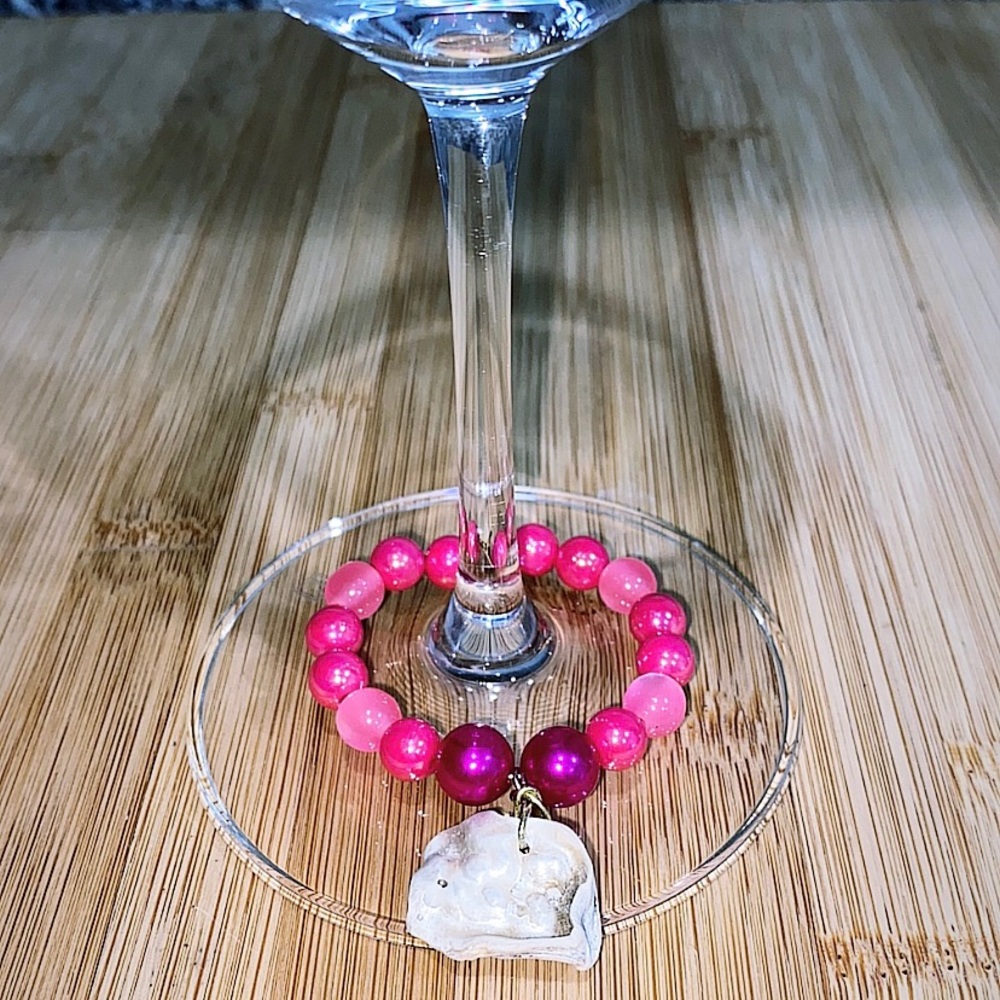 Custom Made Seashell Wine Glass Decoration